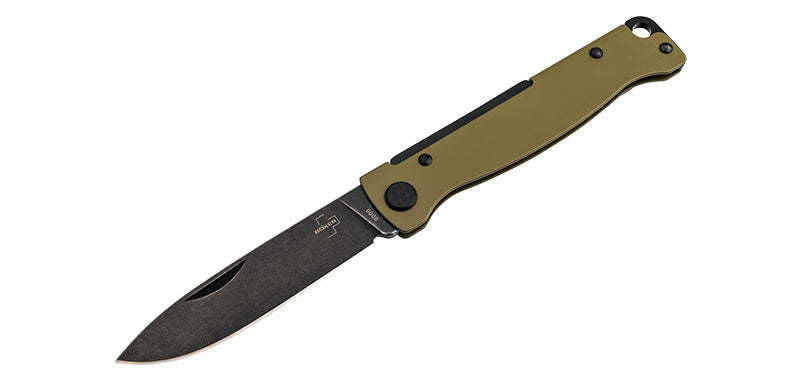 Couteau pliant Boker Plus Atlas OD Green acier 12C27 lame 75 mm lame drop point