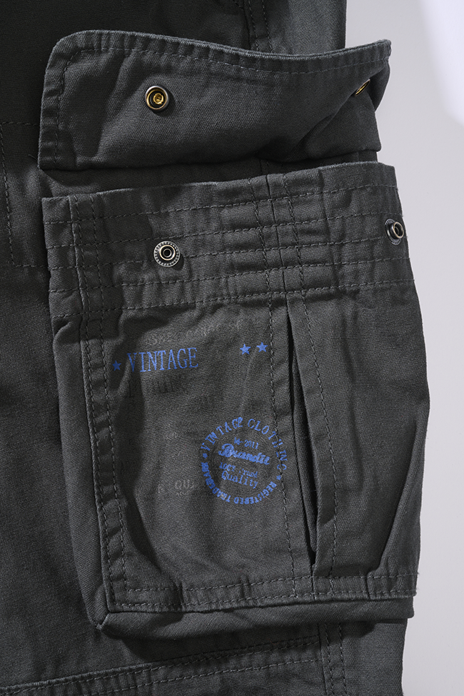 Pantalon cargo Brandit Pure Slim Fit coton 100 % huit poches et taille réglable par cordon