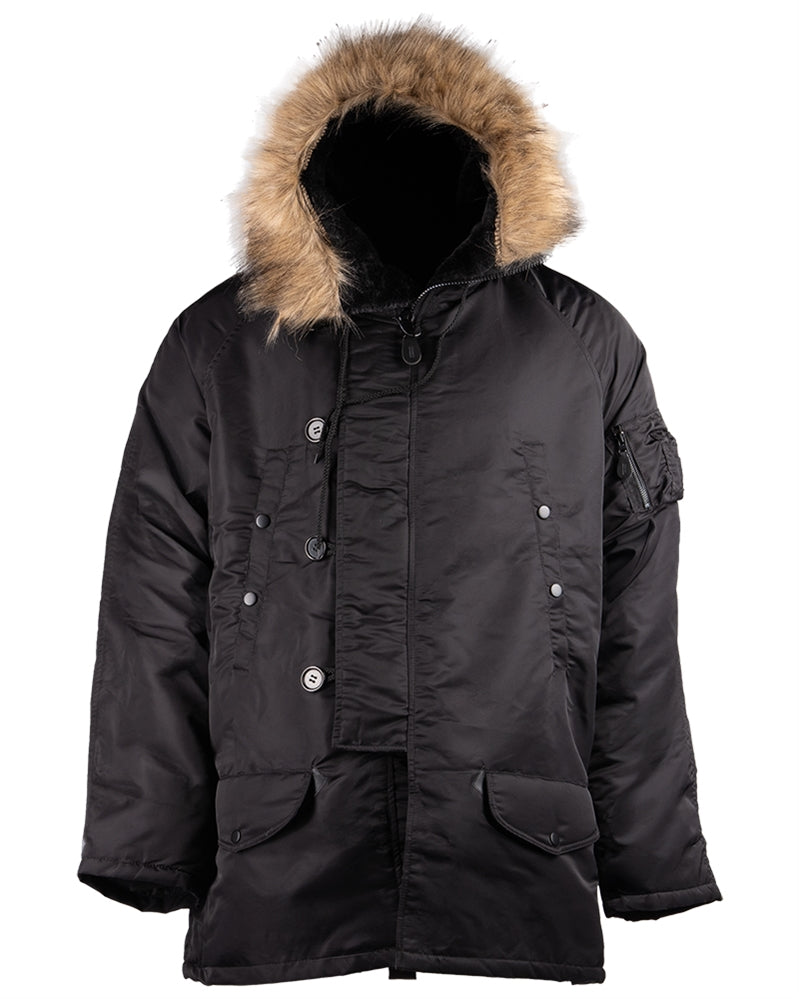 Parka grand froid Mil-Tec US N3B Basic avec capuche fausse fourrure