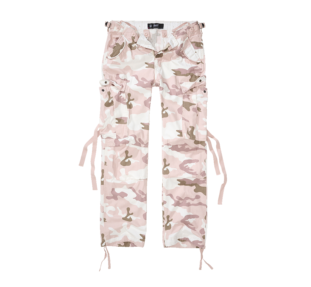 Pantalon Brandit M65 coupe femme en coton ample avec sangles de taille et plis aux genoux