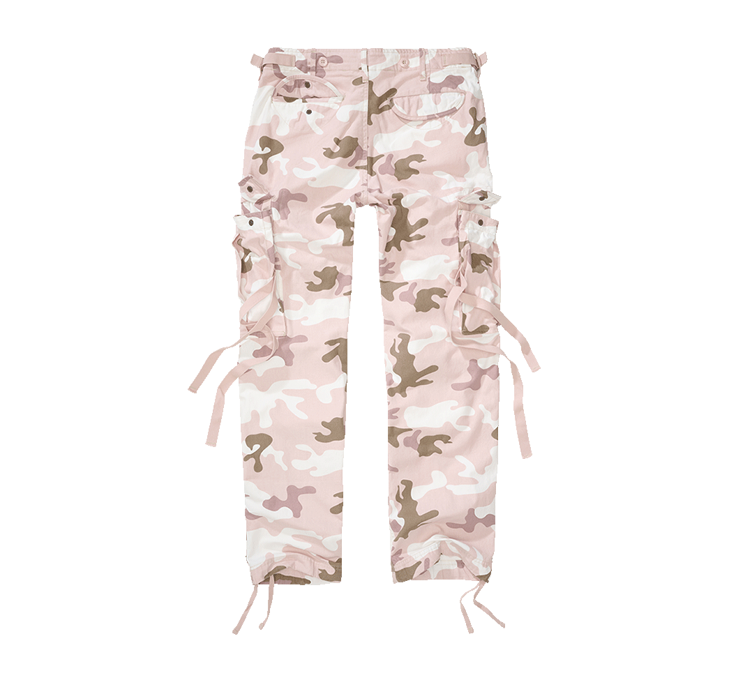 Pantalon Brandit M65 coupe femme en coton ample avec sangles de taille et plis aux genoux