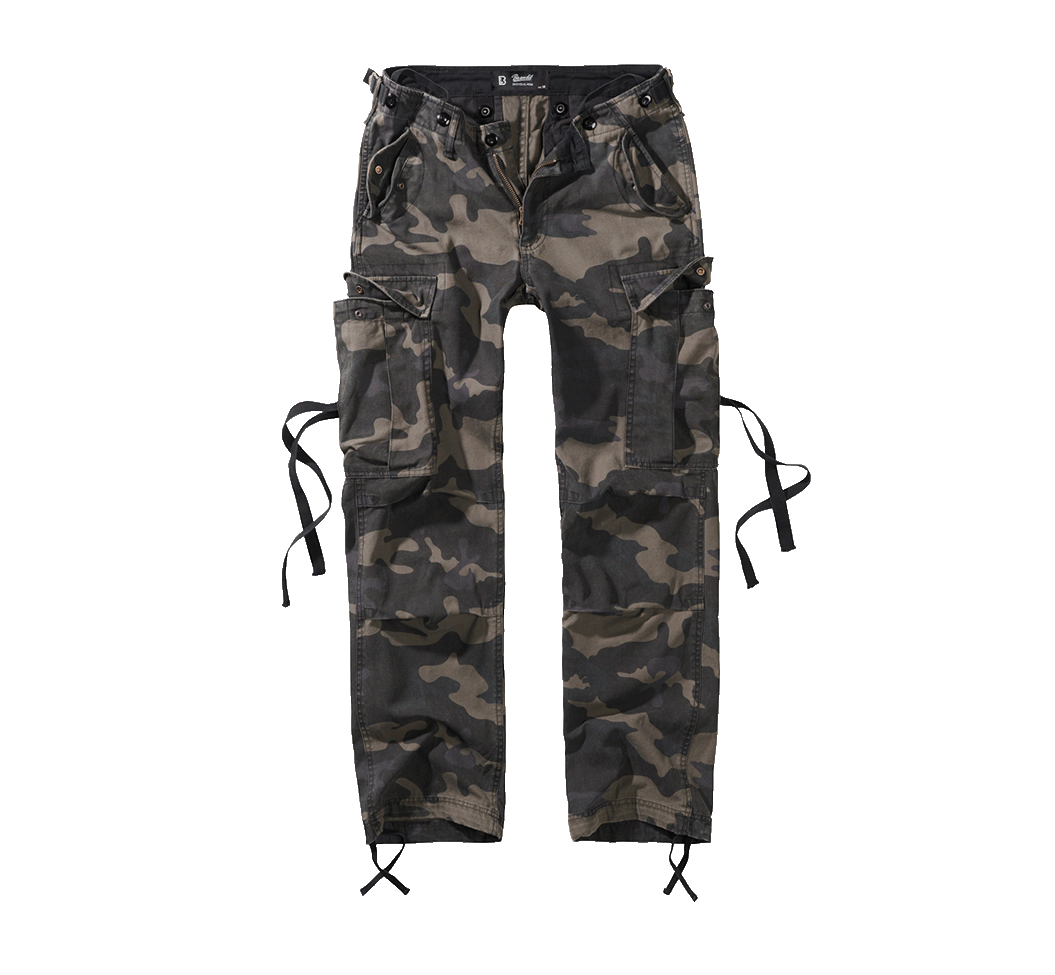Pantalon Brandit M65 coupe femme en coton ample avec sangles de taille et plis aux genoux