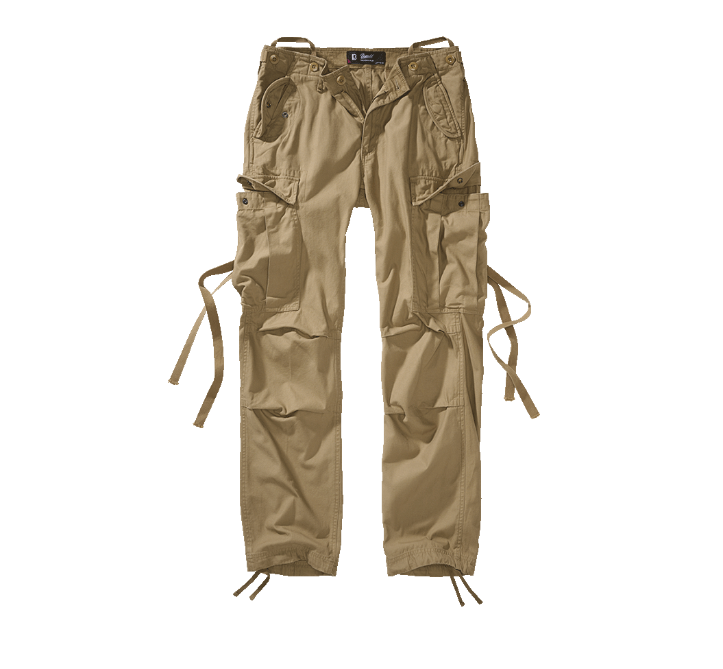 Pantalon Brandit M65 coupe femme en coton ample avec sangles de taille et plis aux genoux