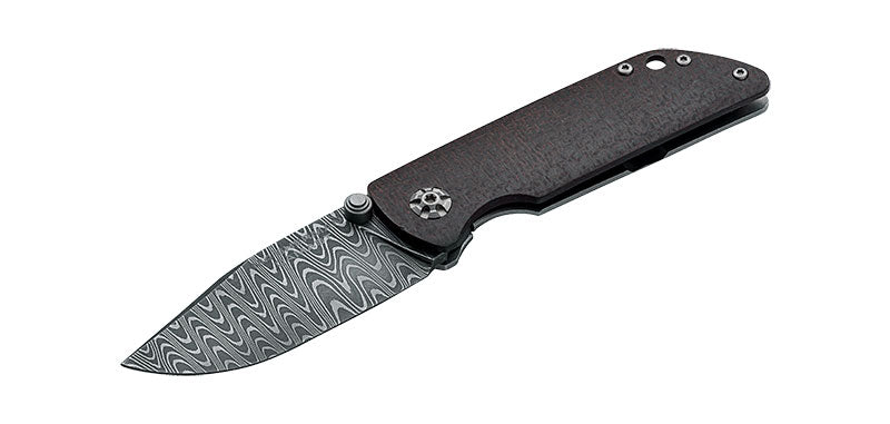 Couteau pliant Boker M4 Sherman Damas acier Damas lame 77 mm lame drop point