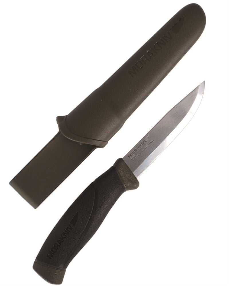 Couteau à lame fixe Mil-Tec Mora Army en acier Sandvik 12C27 lame 10 cm avec étui