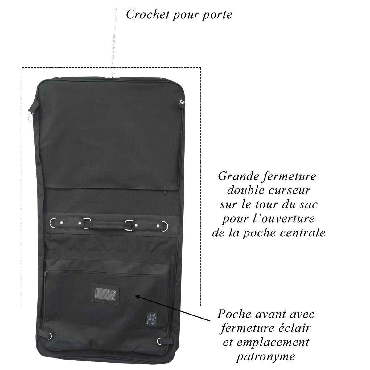 Housse à habits Personnel Navigant polyester enduit PVC, 2 cintres fournis