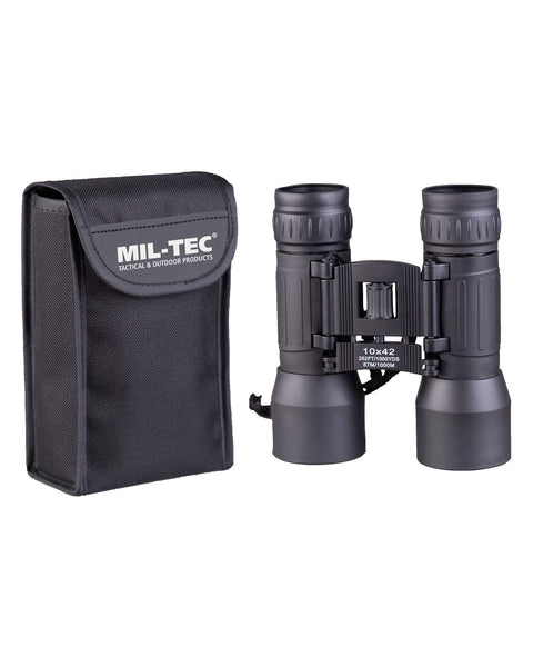 Jumelles pliantes Mil-Tec 10x42 objectif 42 mm 457 g avec étui nylon et sangle de portage