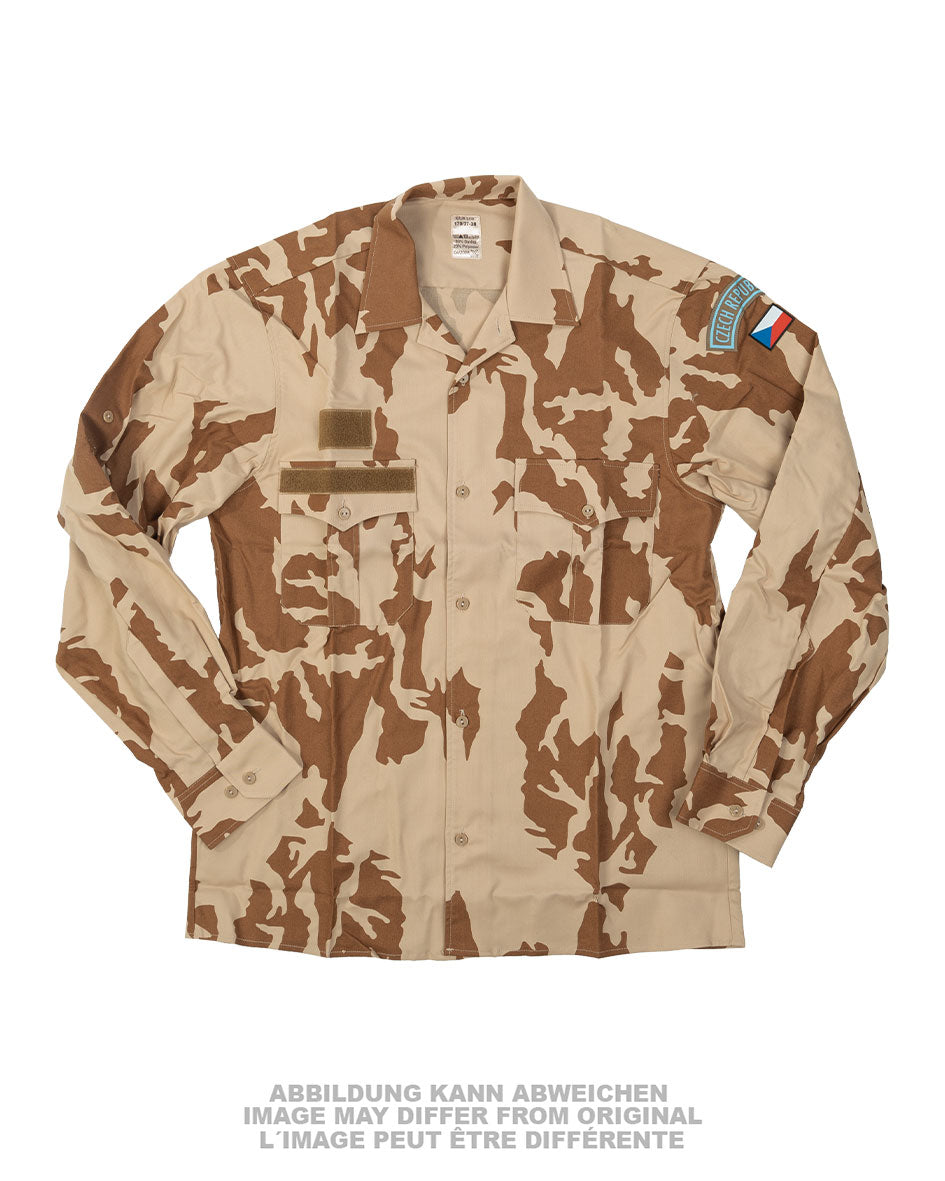Chemise de campagne tchèque modèle M95 en coton-polyester, stock ancien