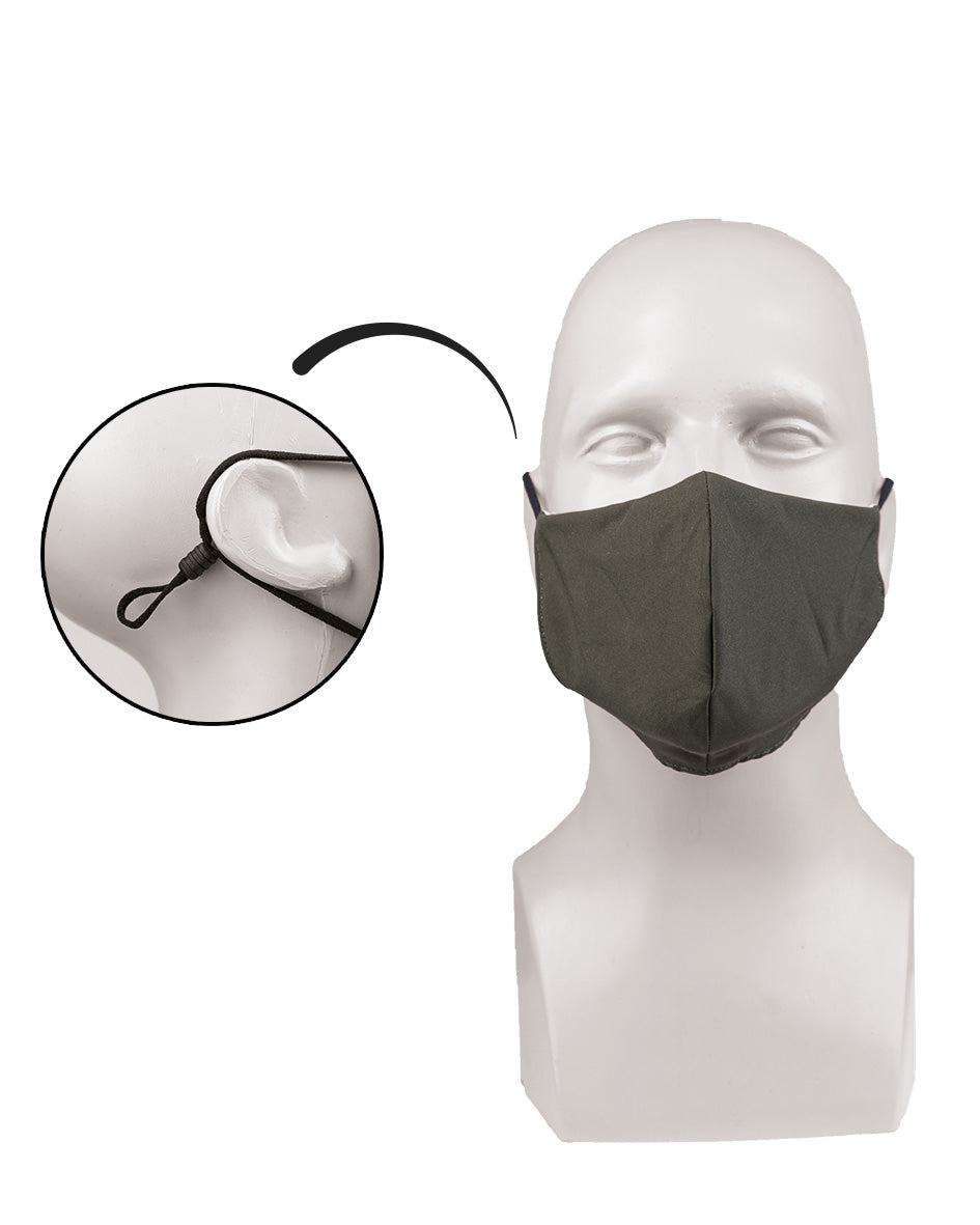 Masque de bouche et de nez Mil-Tec en polyester extensible doublé coton avec pince-nez