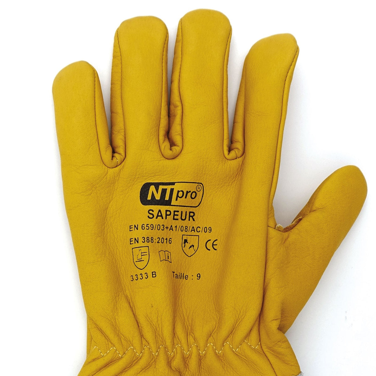 Gants de soudeur cuir fleur de bovin hydrofuge doublure aramide EN 407