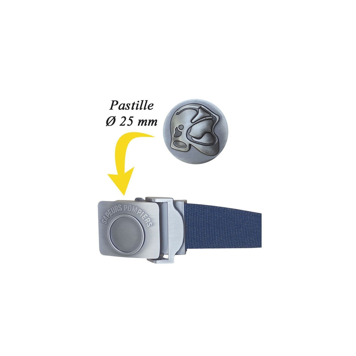 Ceinture Patrol Equipement Sapeur-Pompier sangle coton 130 cm boucle gravée