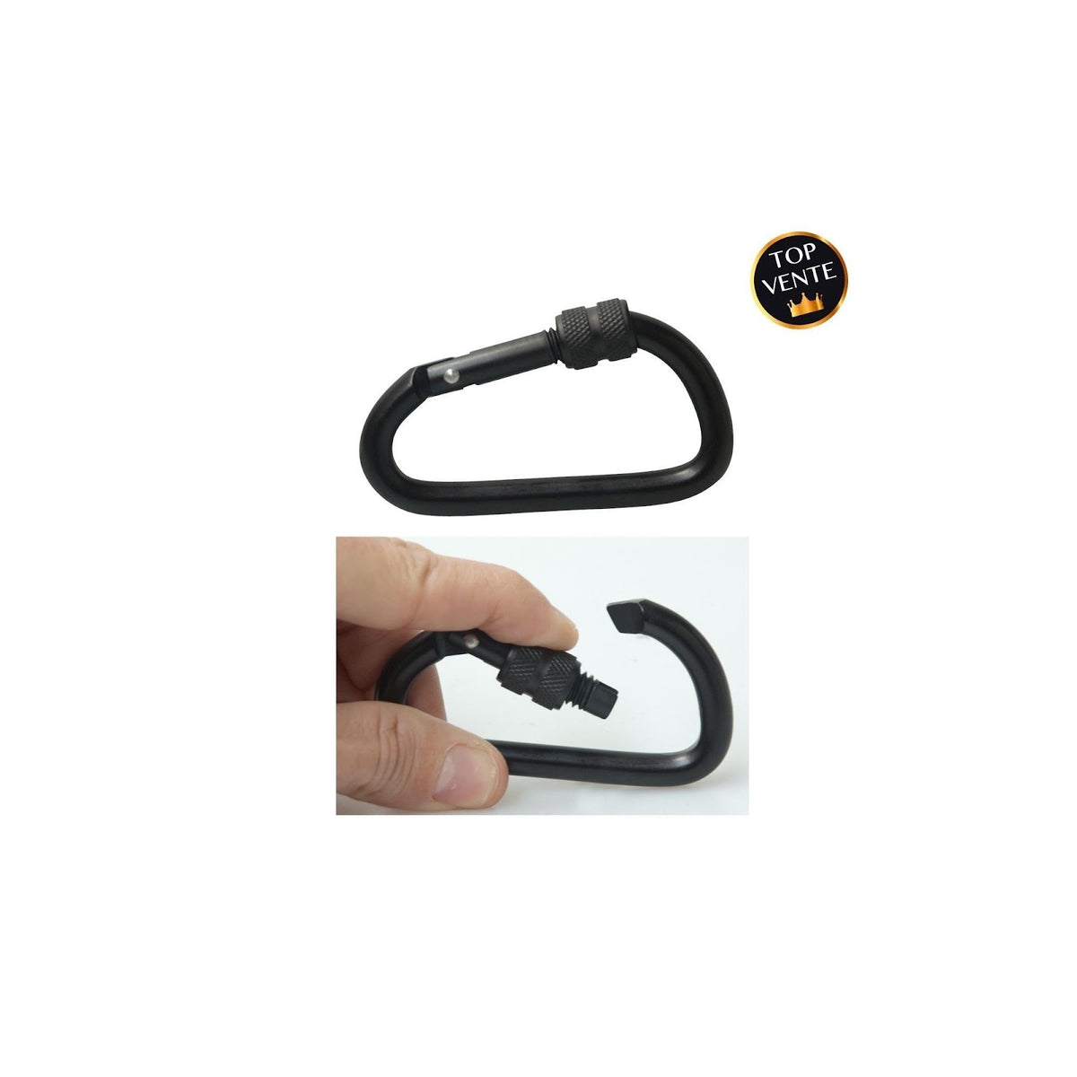 Lot de 10 paires de mousquetons OPEX aluminium 8 cm à vis de sécurité