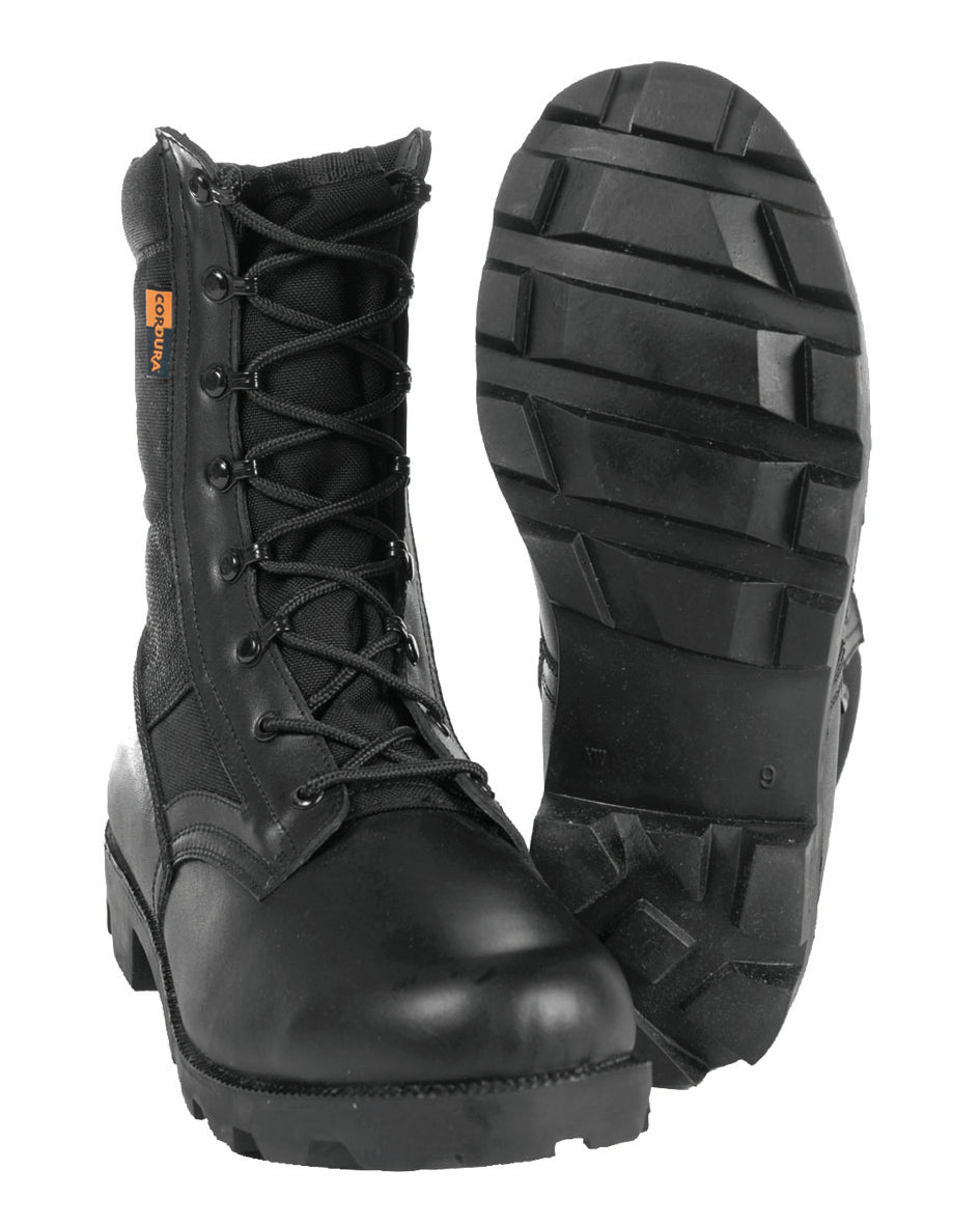 Chaussures de combat zone chaude Mil-Tec en Cordura et cuir semelle caoutchouc