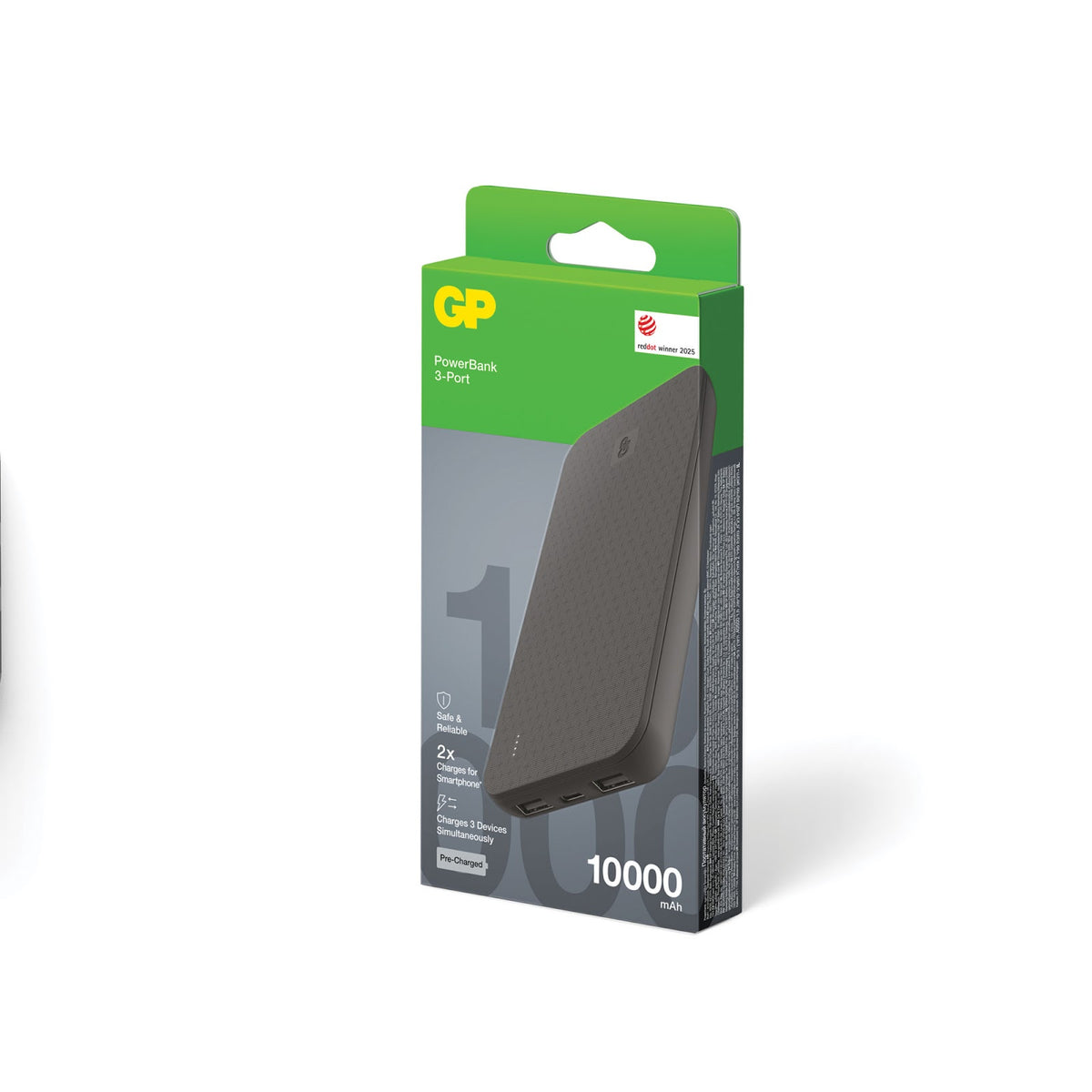 Batterie externe GPBM GP Plus Series 10 000 mAh trois ports USB-C et USB-A