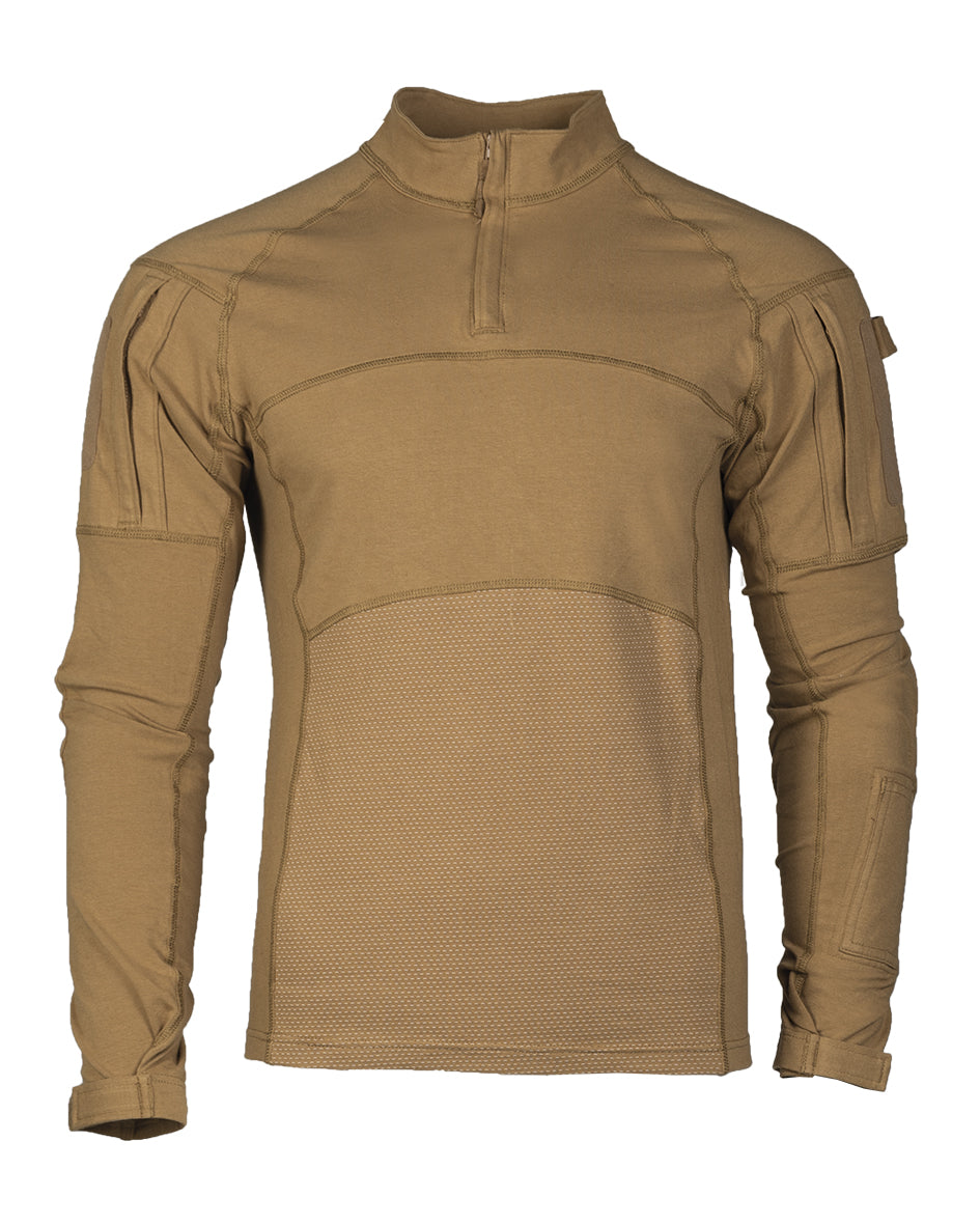 Chemise de combat Mil-Tec Assault en coton elasthanne col montant protege-menton