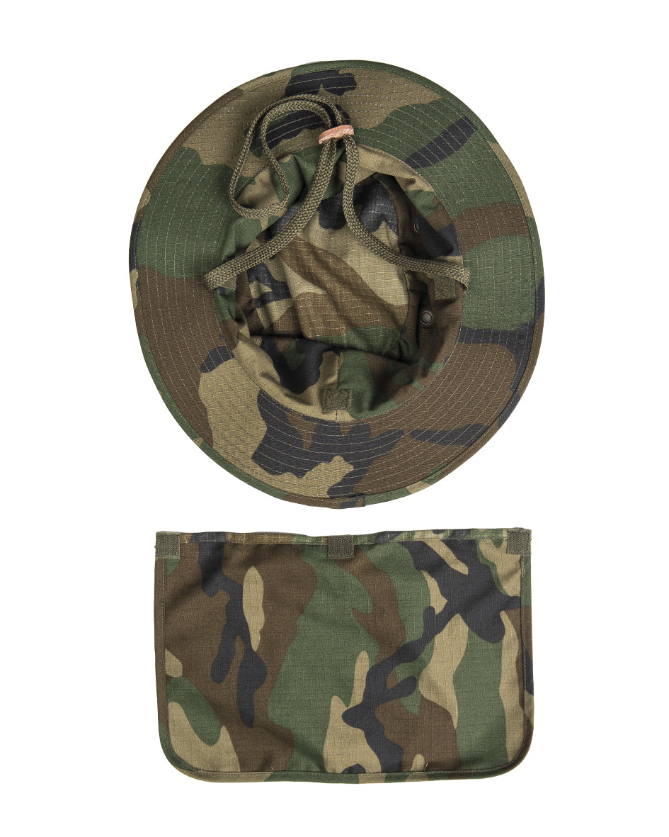 Chapeau de brousse britannique Mil-Tec en ripstop avec protège-nuque et passants MOLLE