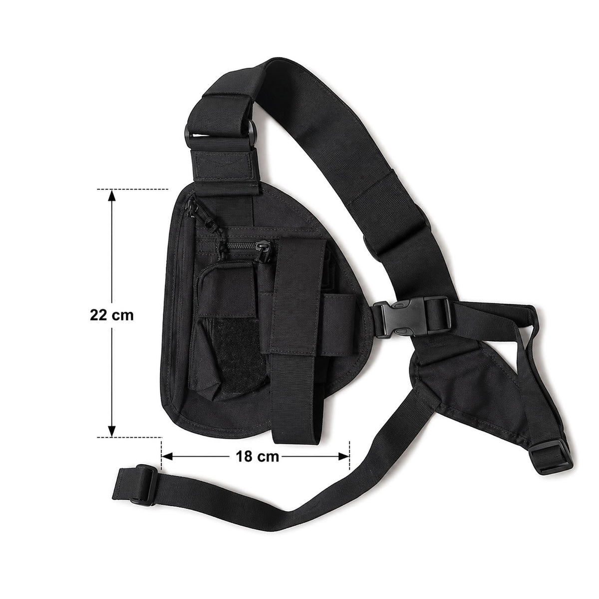 Porte-radio nylon Cordura compatible Acropol port poitrine ou épaule YKK