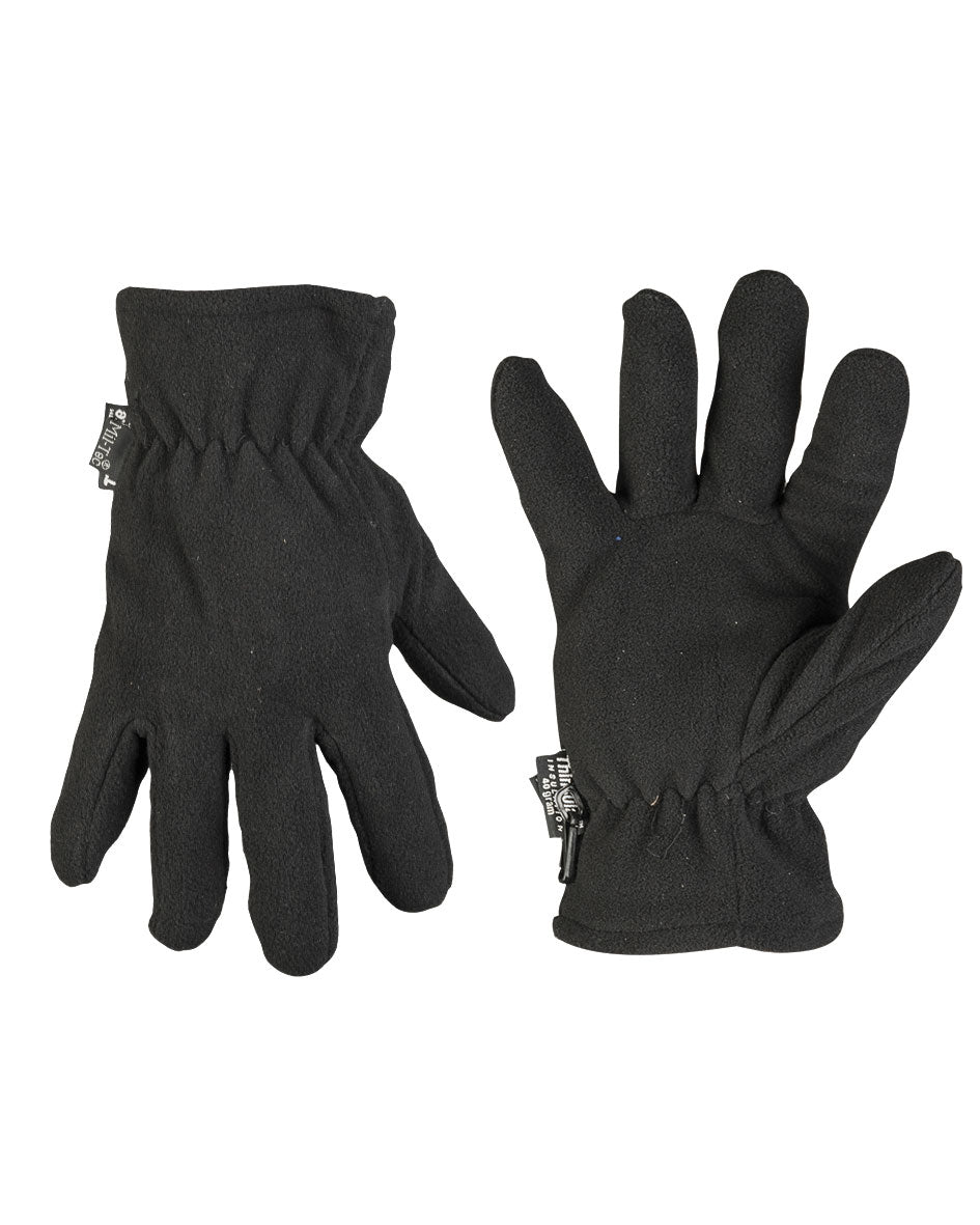 Gants polaires Mil-Tec en polyester doublés Thinsulate avec poignet élastique
