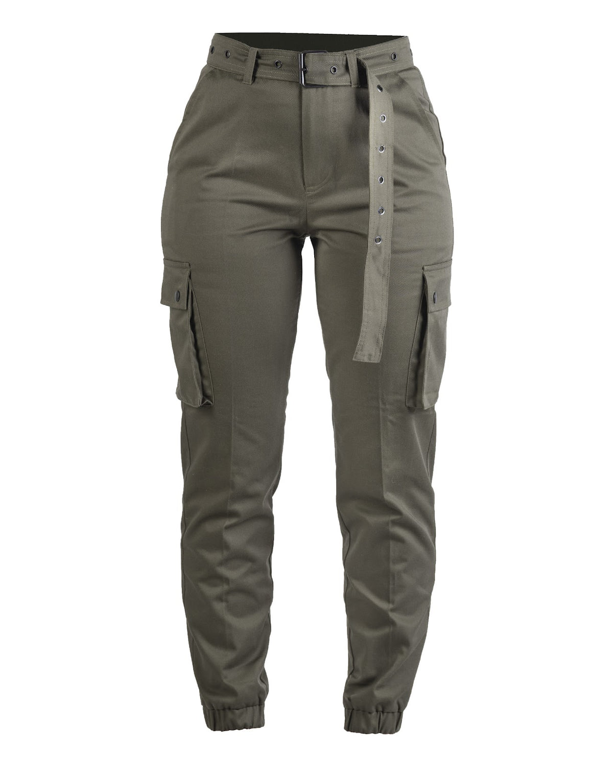 Pantalon cargo femme Mil-Tec en polyester-coton à taille haute et ceinture amovible