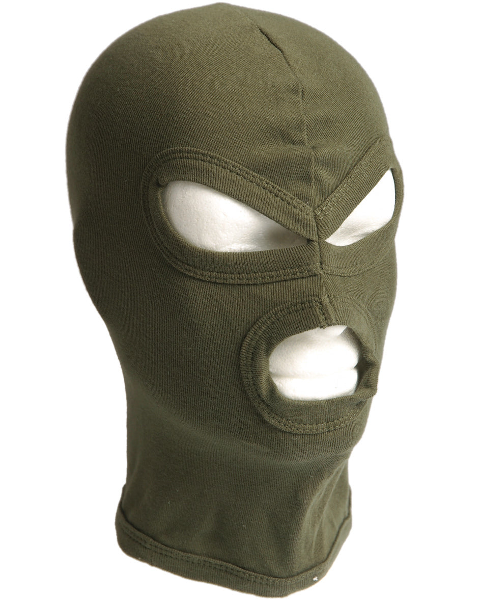 Cagoule trois trous Mil-Tec en coton à maille côtelée fine pour port sous casque
