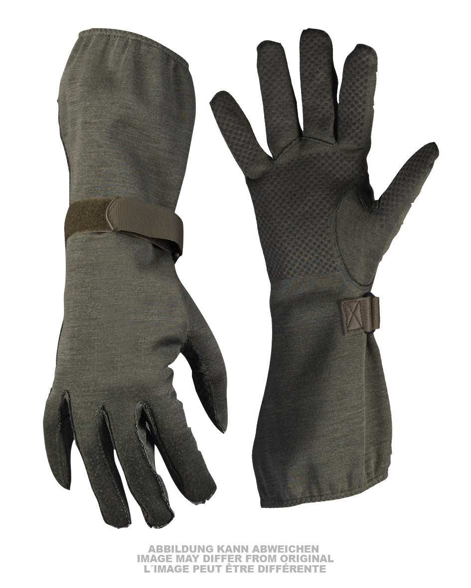 Gants de pilote de la Bundeswehr en Nomex à paume antidérapante, dépôt ancien