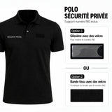 Polo Sécurité privée Patrol Equipement en coton marquage rétroréfléchissant deux faces