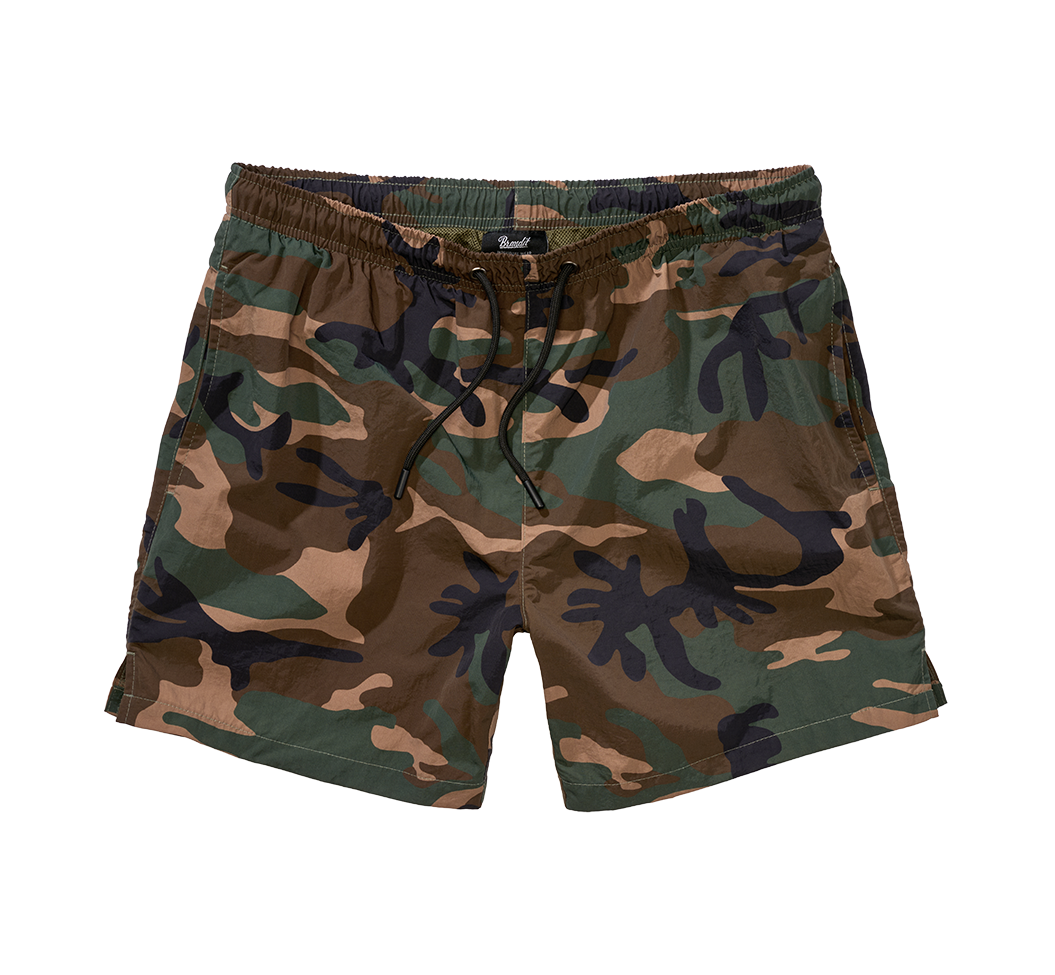 Short de bain Brandit Swimshort Basic en nylon à doublure filet et poche à glissière