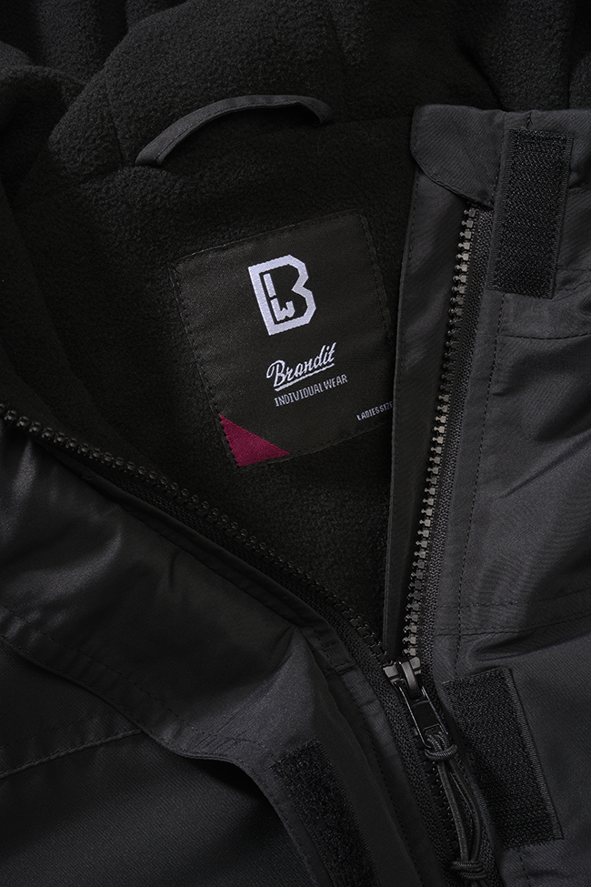 Veste coupe-vent Brandit coupe femme doublée polaire capuche et poches à glissière