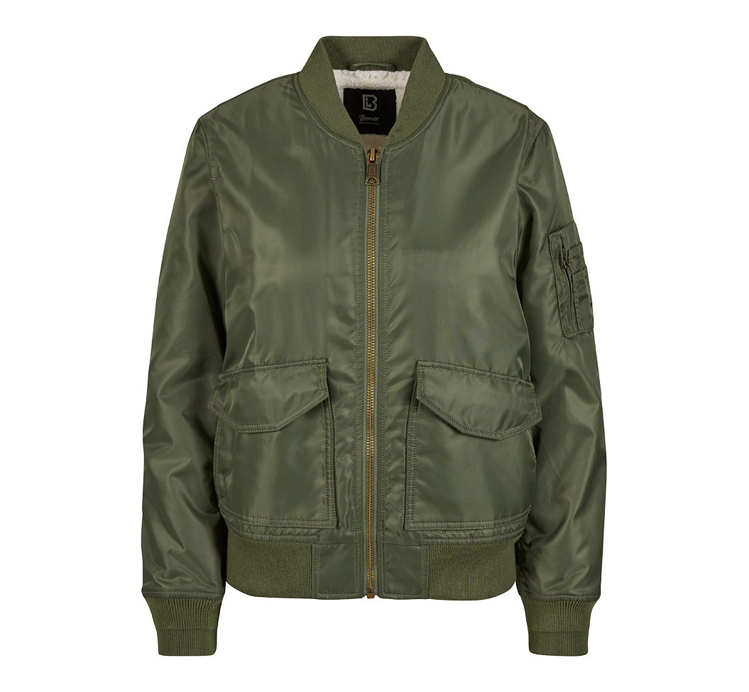 Blouson Brandit Sherpa coupe femme en nylon doublure peluche et bords côtes