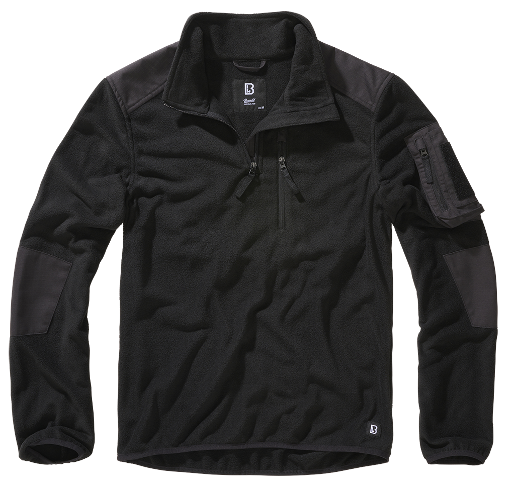 Polaire Brandit Fleece Troyer Ripstop 170 g/m² épaules et coudes renforcés poche de bras