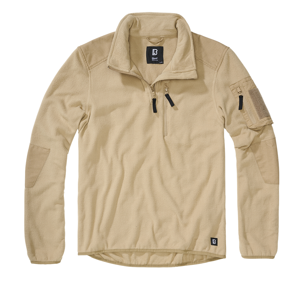 Polaire Brandit Fleece Troyer Ripstop 170 g/m² épaules et coudes renforcés poche de bras