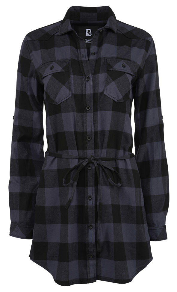 Chemise Brandit Lucy coupe femme à carreaux manches longues deux poches poitrine