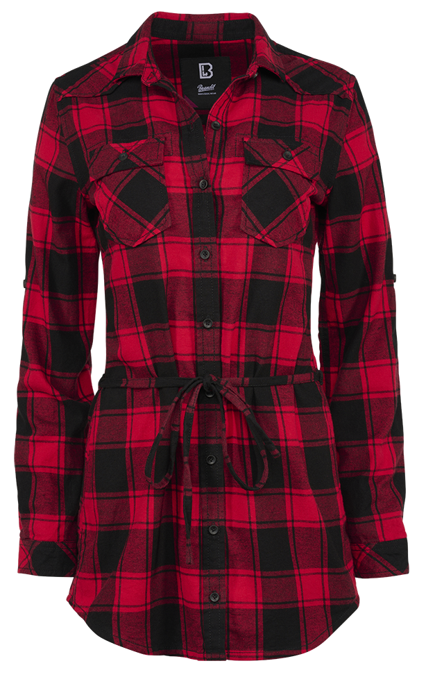 Chemise Brandit Lucy coupe femme à carreaux manches longues deux poches poitrine