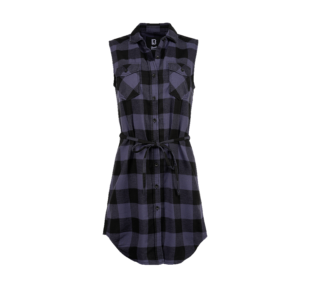 Chemise Brandit Gracey coupe femme à carreaux sans manches deux poches poitrine