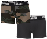 Caleçon Brandit Boxer Logo lot de deux en coton extensible à large ceinture élastique