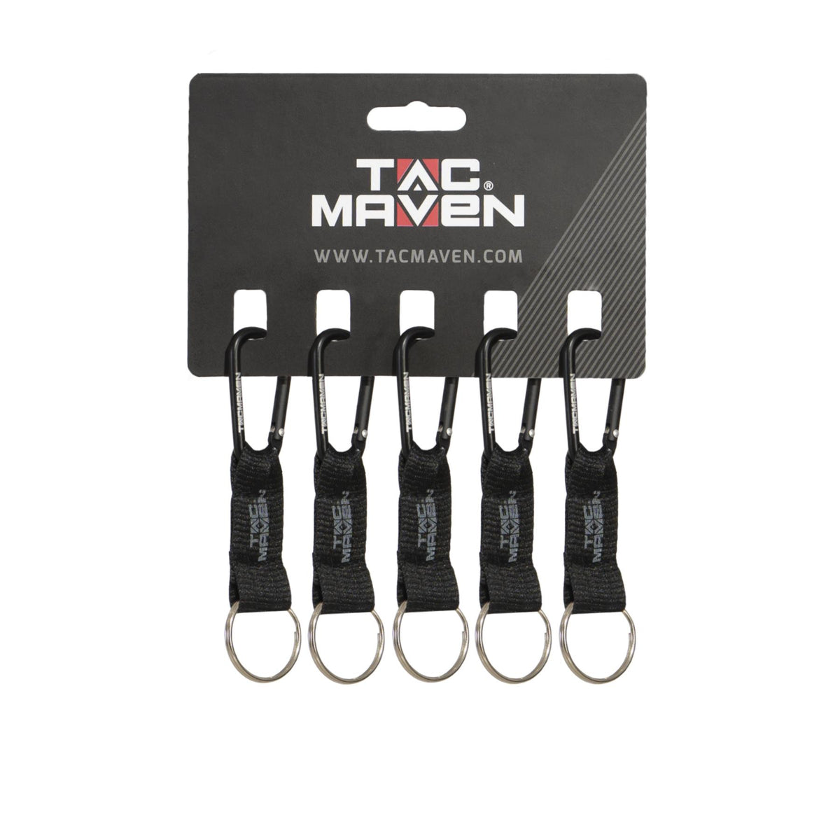 Lot de 5 mousquetons utilitaires Tac Maven en aluminium dormant de 5 mm avec anneau