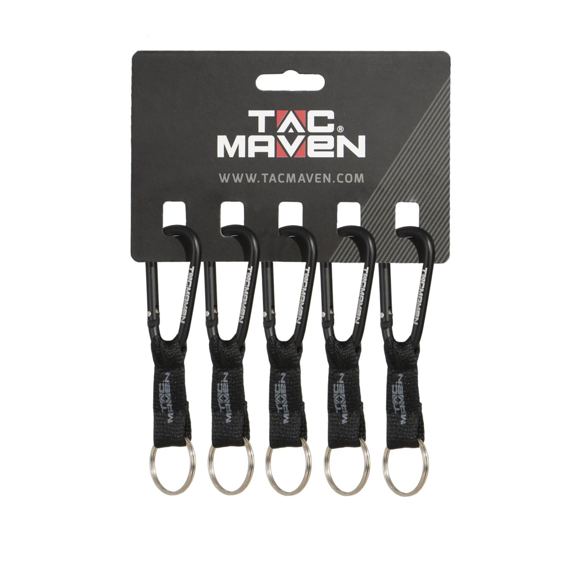 Mousquetons utilitaires Tac Maven en aluminium 6 mm vendus par lot de 5 avec anneau