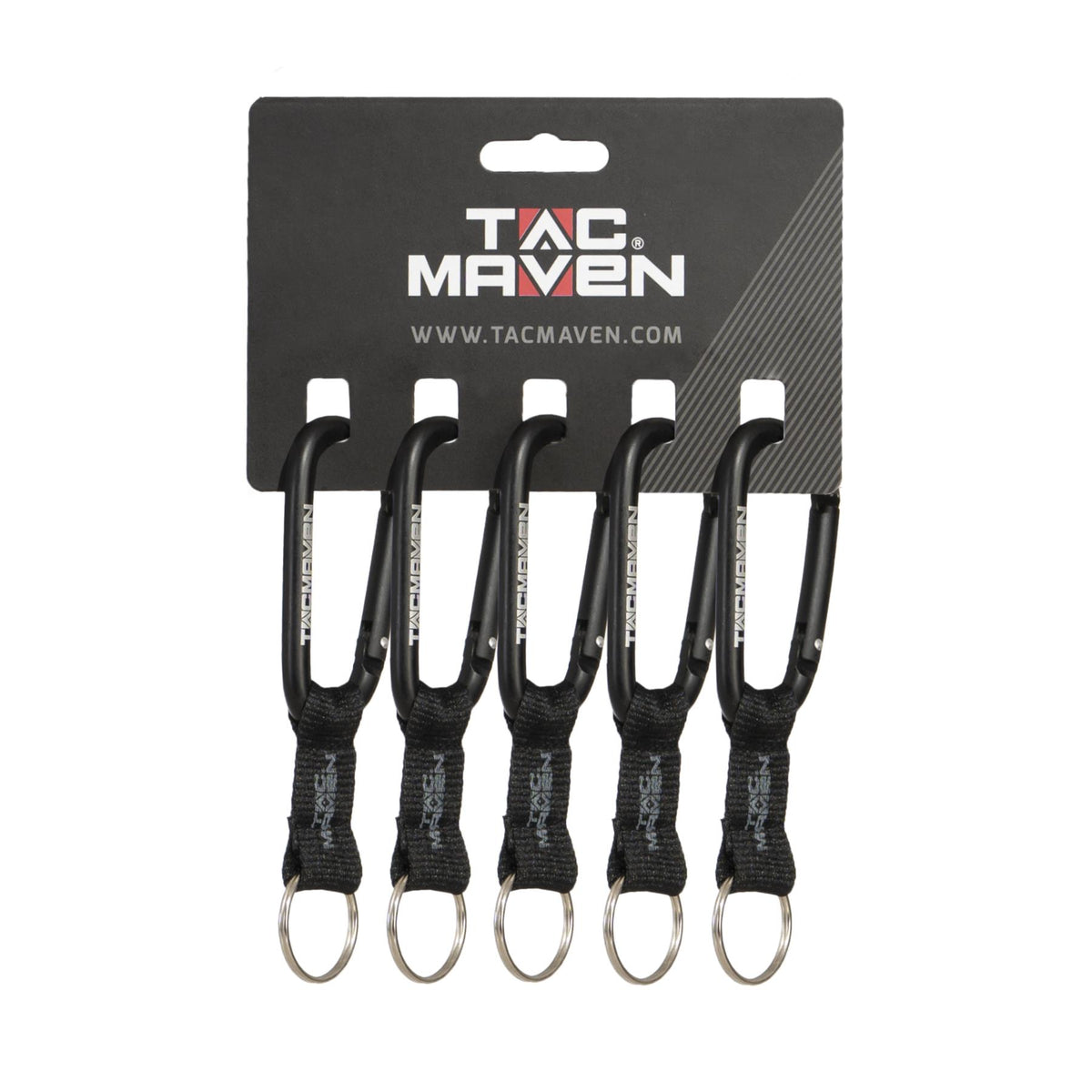 Mousquetons utilitaires Tac Maven en aluminium 8 mm lot de 5 avec anneau de service