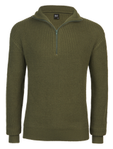 Pull Brandit Marine Troyer en maille polyacrylique col épais à fermeture éclair