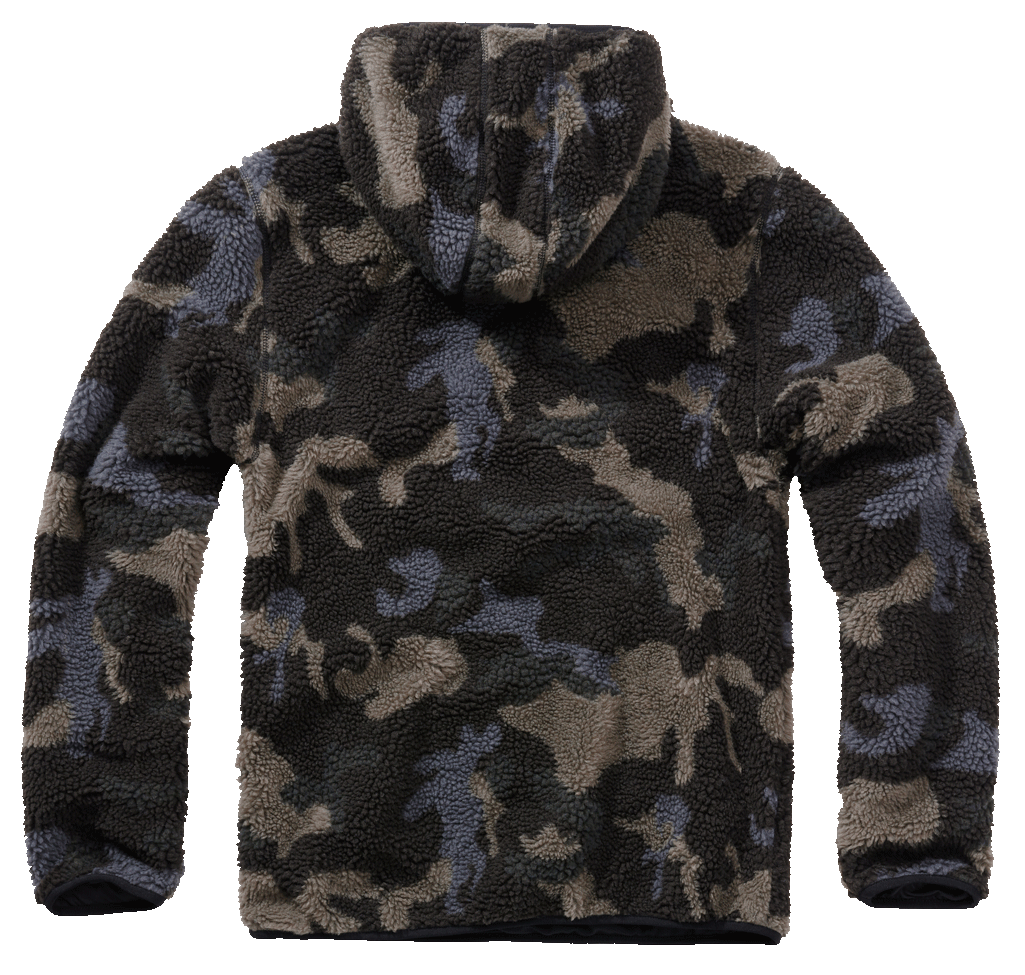 Polaire Brandit Teddyfleece Worker à capuche doublée quatre poches fermeture centrale