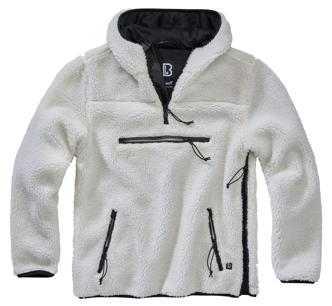 Polaire Brandit Teddyfleece Worker à capuche doublée quatre poches fermeture centrale