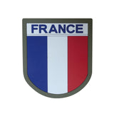 Écusson drapeau France en silicone 75 x 65 mm à dos auto-agrippant