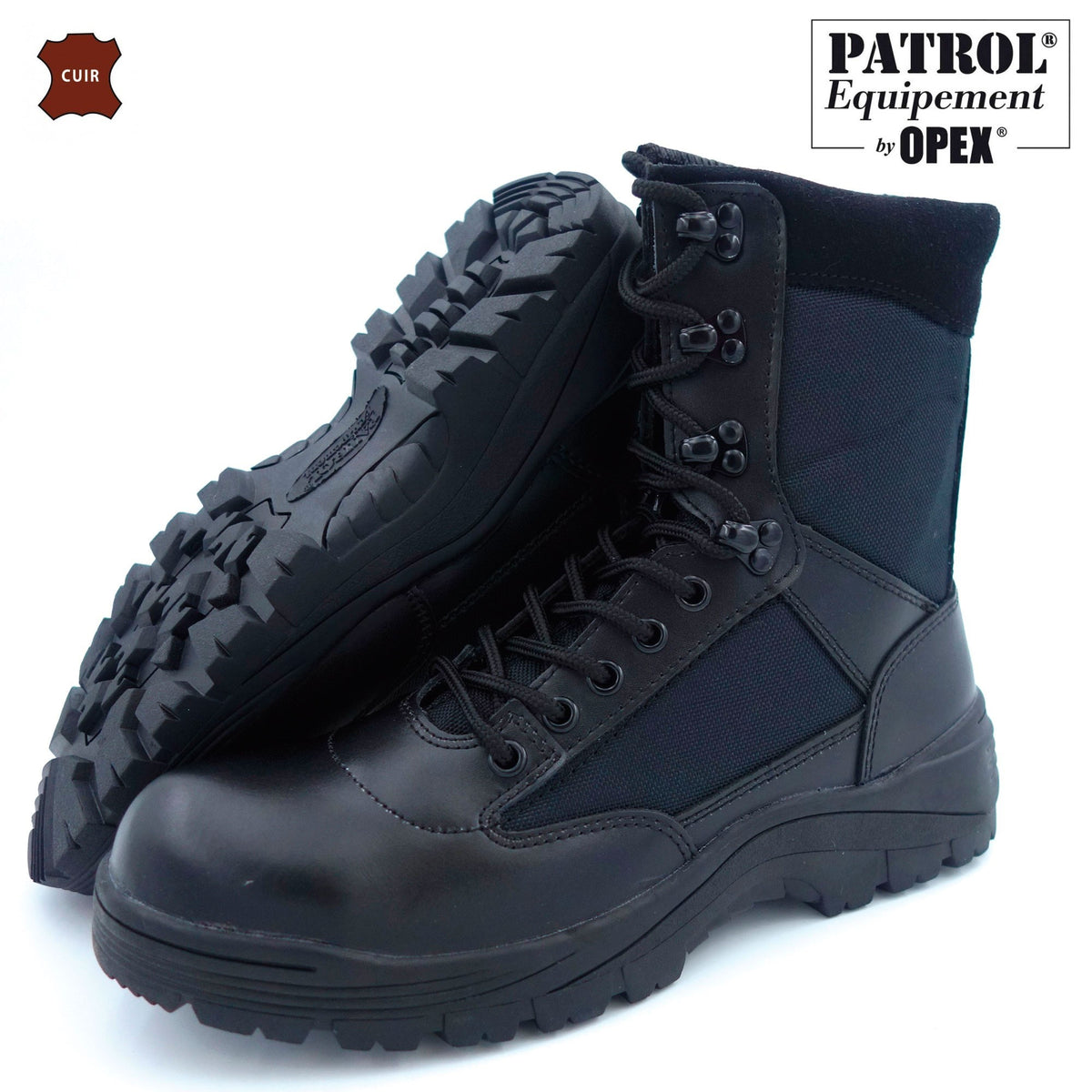 Chaussures de combat Patrol Equipement cuir et polyester 900D à coque acier