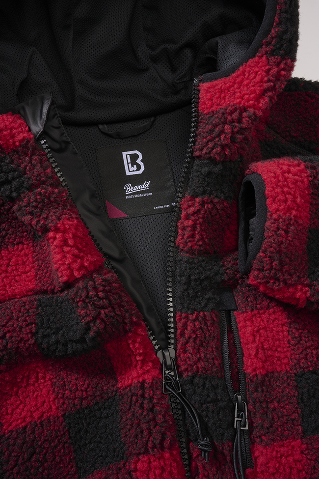 Veste polaire Brandit coupe femme à capuche maille peluche et trois poches à glissière