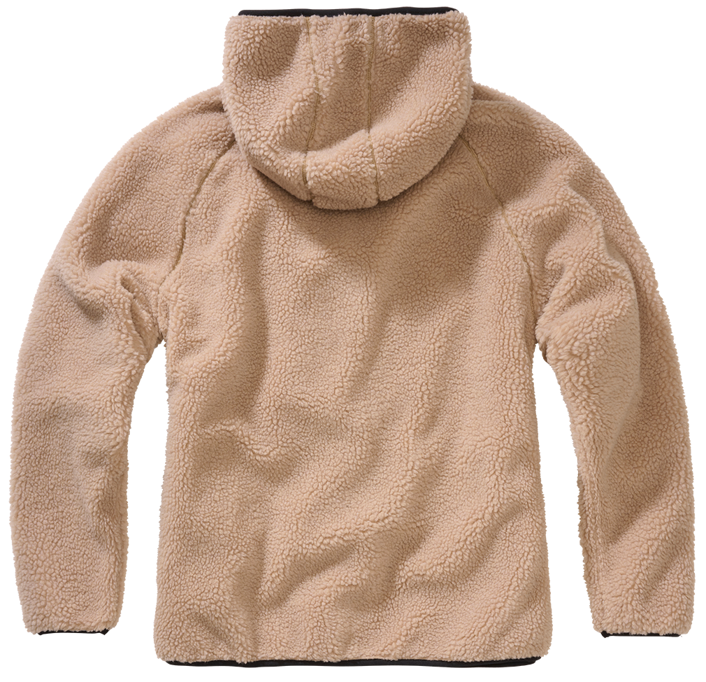 Veste polaire Brandit coupe femme à capuche maille peluche et trois poches à glissière
