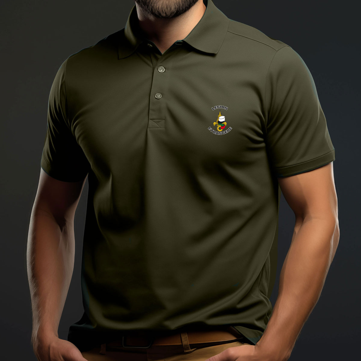 Polo OPEX imprimé Légion étrangère maille piqué 210 g/m² et bouton de rechange fourni
