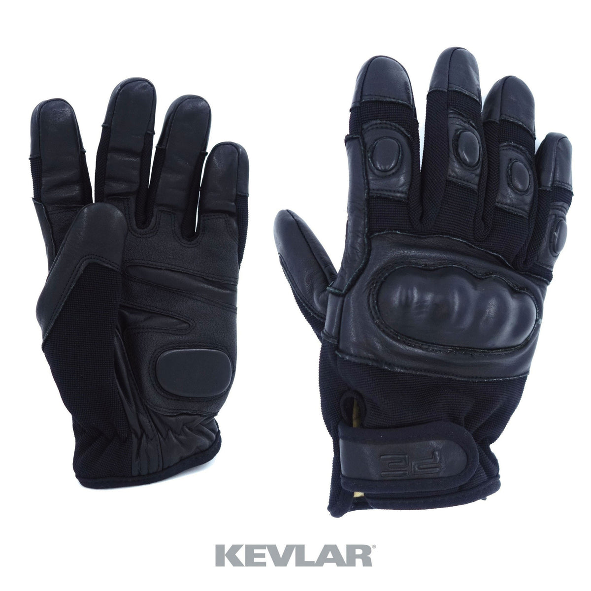 Gants anti-coupure doublure Kevlar paume cuir de vache et coques rigides