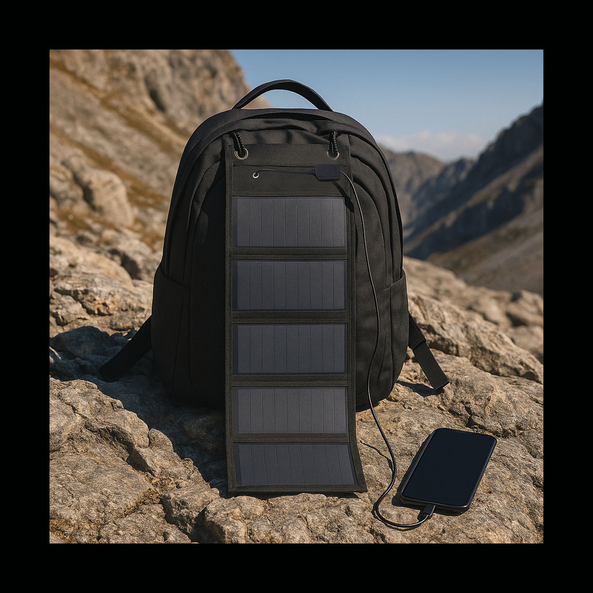 Chargeur solaire pliable 12,5 W sortie USB-C 5 V 2 A en polyester 600D