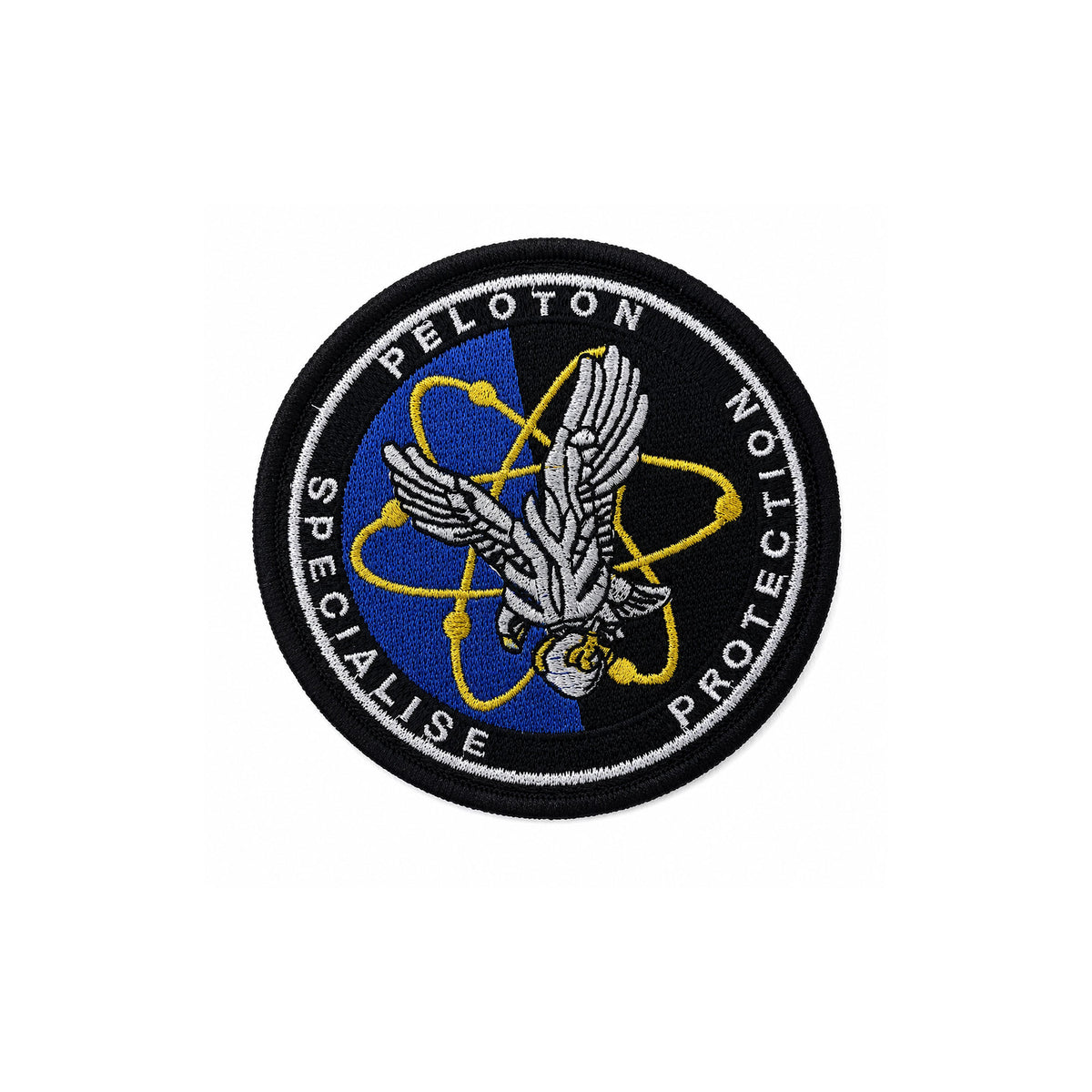 Écusson brodé rond Patrol Equipement Peloton Spécialisé Protection Gendarmerie 8 cm