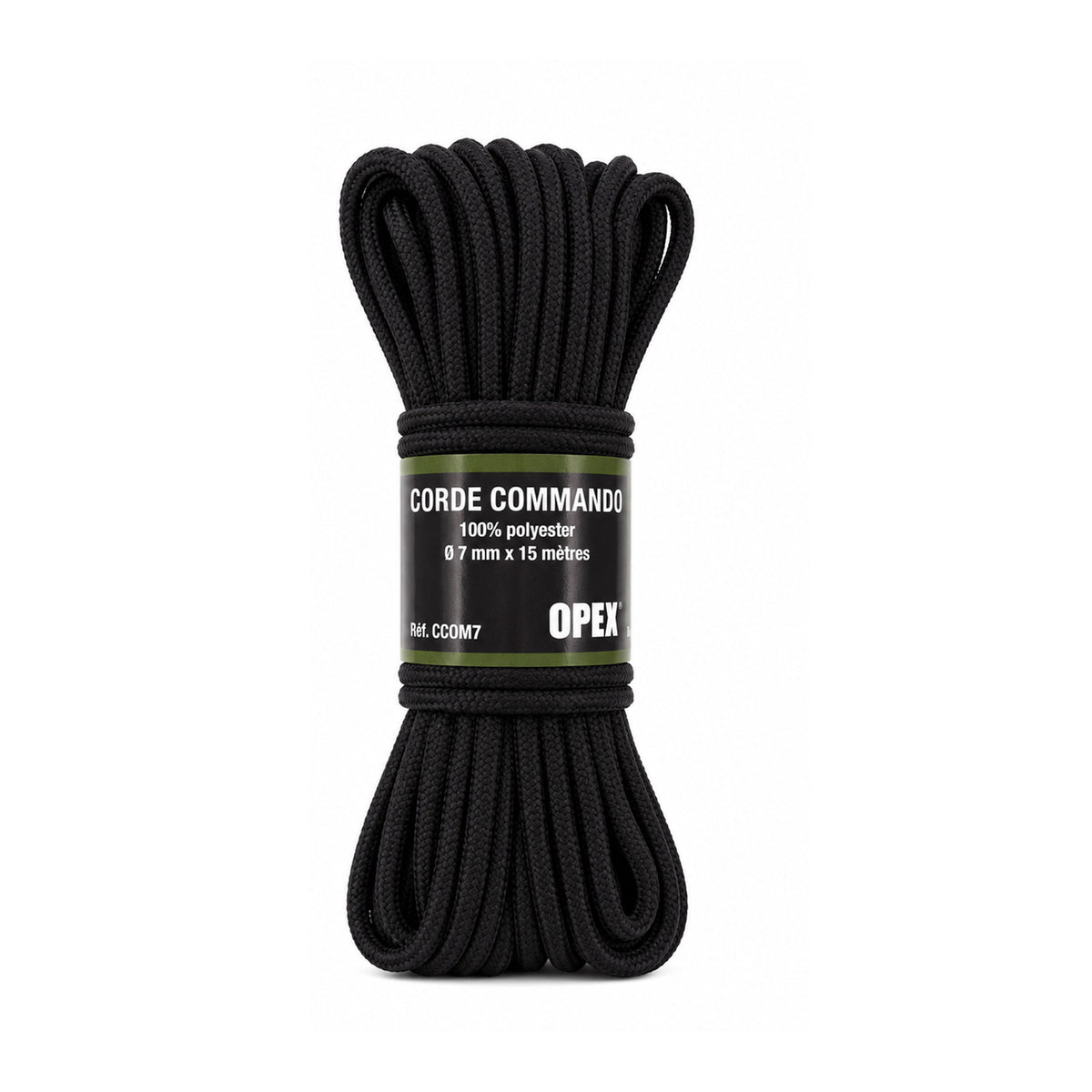 Corde commando OPEX en polyester 15 m diamètre 7 mm pour haubanage et fardelage